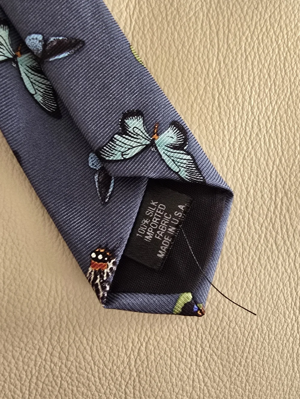 American Museum of Natural History Blue Butterfly Silk Men's Necktie Tie
